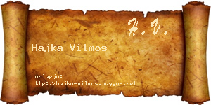 Hajka Vilmos névjegykártya
